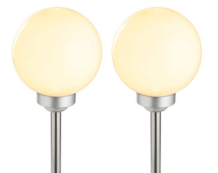 Solcellelamper hvit plast 2-pk.